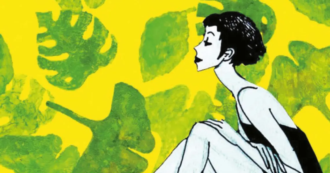 Boekcover van Lifehacks voor Vrouwen met autime: handige tips voor dagelijkse problemen. Deel 1. De cover is groen met geschilderde blaadjes en een zwart-witte tekening van een zittende vrouw met de ogen dicht.